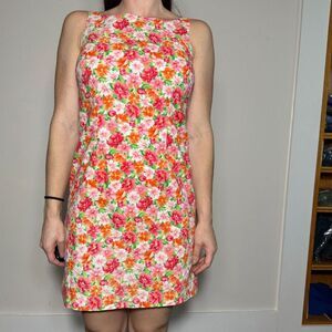 Vintage Cottagecore Floral High neck Mini Dress Size 4